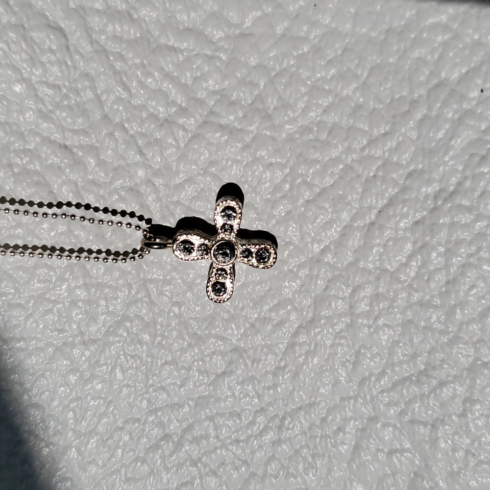 Silver necklace with gems